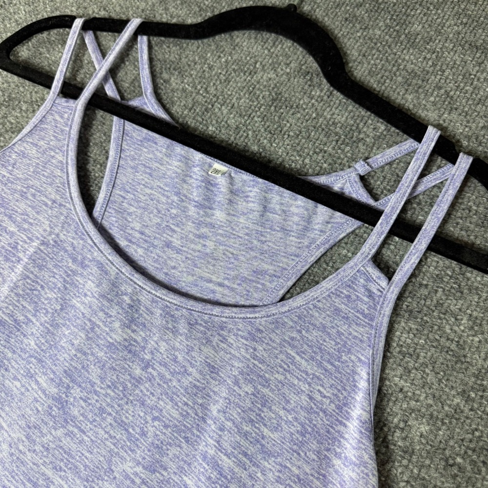 Purple‎ Heathered Double Strap Racerback Activewear Tank Top 2XL